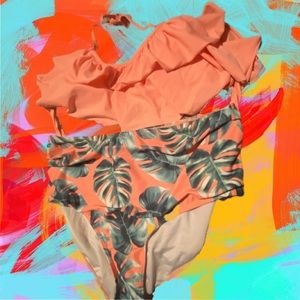 Ruffle top bathing suit